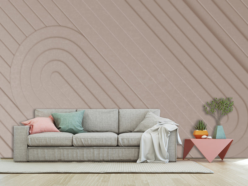 3D Beige Non-Woven Photo Wallpaper Design For Home, Stylish For Office, Bedroom, Living Room Mural “Modern In Pastel”