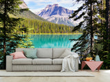 Nature-Inspired Peel and Stick Mural for Living Room or Lounge Area – "Emerald Lake, British Columbia,Yoho National Park"