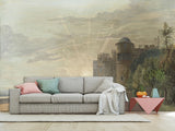 Non-Wowen Wallpaper Paul Sandby "The north terrace of windsor castle looking east at sun" Vintage Style Photo Wallpaper For Living Room And Bedroom