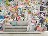 Wall mural 3D self-adhesive in the bedroom, kitchen, hall “Pop art comic”