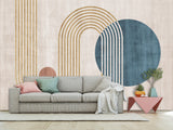 Non-Woven Wall Mural In Art Deco Style  "Geometric Ensemble" For Office  Living Room Bedroom🎨