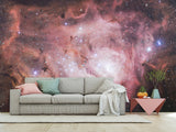 Non-Wowen Wall Mural Bedroom Wall Mural – "Stars In Purple Mist" Dreamy Galaxy Design