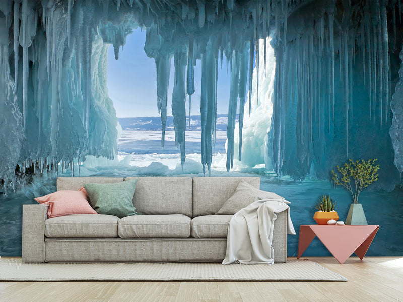 Non-Woven Photo Wallpaper for Home, Bedroom & Kitchen Unique design - Ice Cave Wall Mural