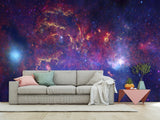 Peel & Stick Print Purple Nebula – Full Wall Wallpaper Mural For Living Room Or Bedroom