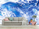 High-Quality Wallpaper With Abstract Design Vinyl Wallpaper Peel and Stick Eco-Paint Wall Mural For Bedroom, Living Room 'Abstraction: Blue Fantasy' 🌌