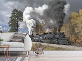 Peel and Stick Full Wall Mural Print For Living Room, Bedroom, Workspace "Train" Combination Of Technology And Nature