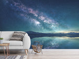 3D Peel and Stick Full Wall Mural – Milky Way Over Mountains for Living Room or Bedroom