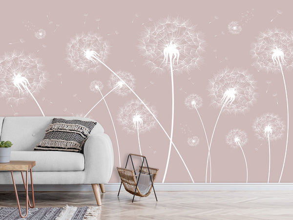 Non-Woven Minimalist Wallpaper With Dandelion Design, Photo Wallpaper For Decorating Bedroom, Living Room 🌿