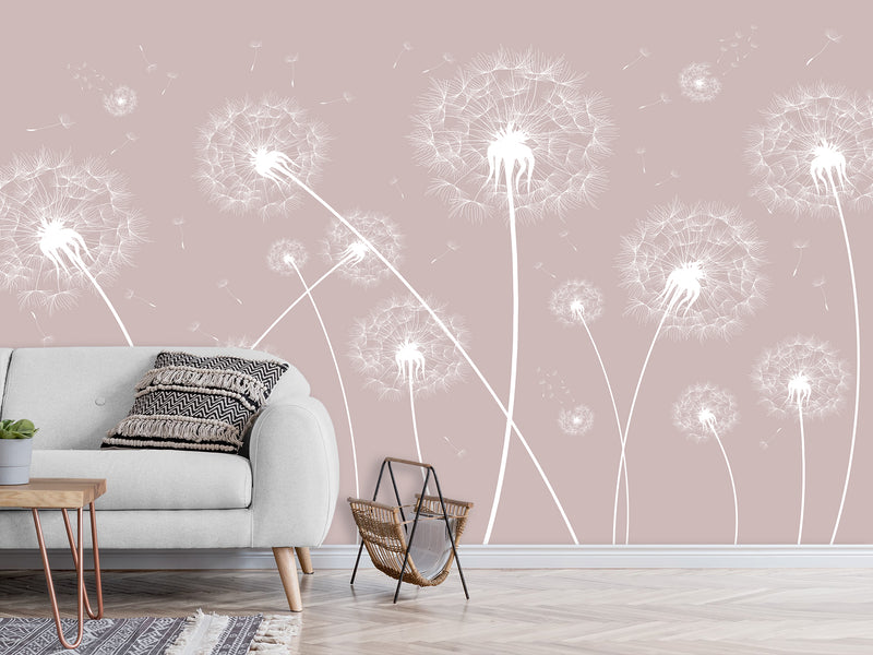 Non-Woven Minimalist Wallpaper With Dandelion Design, Photo Wallpaper For Decorating Bedroom, Living Room 🌿