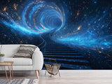 Incredible Wallpaper Sci-Fi Motif For Living Room, Hall Self-Adhesive Wallpaper For Entire Wall "Stairway To Another Dimension" 🚀