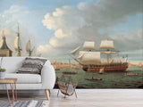 Vintage High-Quality Self-Adhesive Wall Murals for Living Room, Bedroom, and Home Office, In-House Production, Vintage Style "Sailing Era Sea Port"