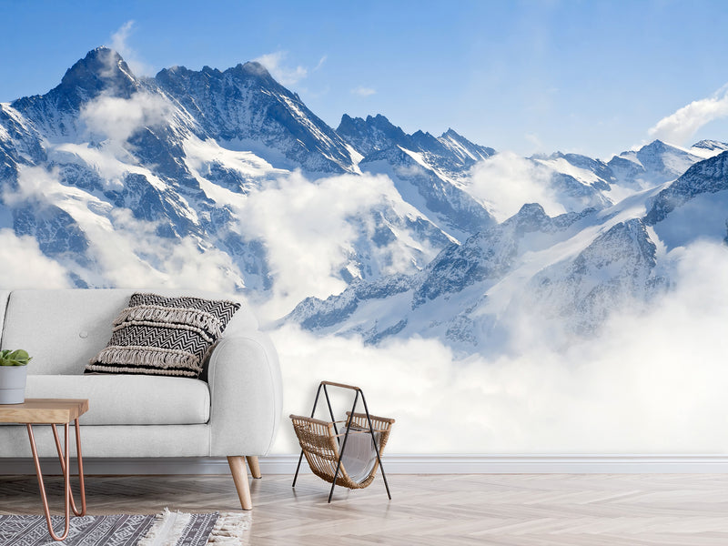 Self-Adhesive Full Wall Wallpaper for Bedroom or Lounge – Alpine Peaks Landscape Design for Home