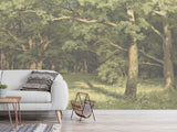 Non-Woven Photo Wallpaper, Vintage Nature-Inspired Wallpaper – "Green Forest" for Living Room