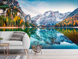 Non-Woven 3D Full Wall Wallpaper Lake Brais in Spain for Bedroom, Living Room, Reception