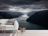 Non-Woven Mural Nature-Inspired Fjord Wallpaper – Scenic Wall Mural For Bedroom Or Living Room