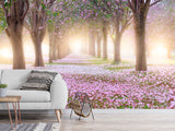 Peel and Stick Made In-House Print For Living Room, Lounge Area "Blooming Trees"