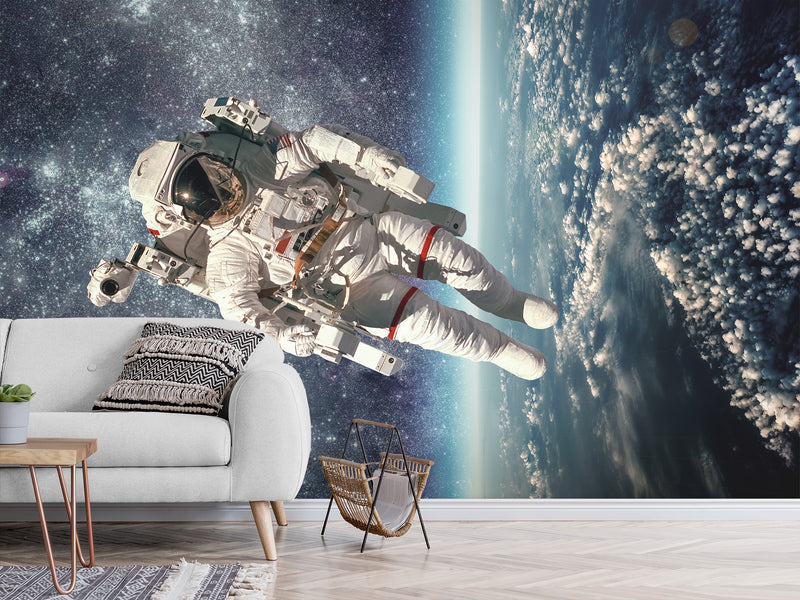 Self-adhesive Mural with a pattern for a teenager, photo wallpaper “Cosmonaut”
