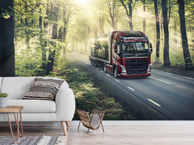Peel and Stik Forest Road Volvo Car Wall Murals – Home Decor For Bedroom And Living Room