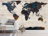 Peel and Stick Wallpaper Oracal film “World map for learning countries”, decor for Kids room