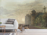 Non-Wowen Wallpaper Paul Sandby "The north terrace of windsor castle looking east at sun" Vintage Style Photo Wallpaper For Living Room And Bedroom