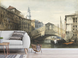 Peel and Stick Mural Vintage Style For Living Room or Bedroom - William Callow The Rialto Bridge Venice