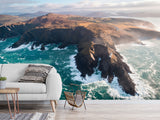 Coastal Design Full-Wall Wallpaper. Non-woven Wallpaper for Lounge or Living Area. View of the Irish Coast, Nature Print