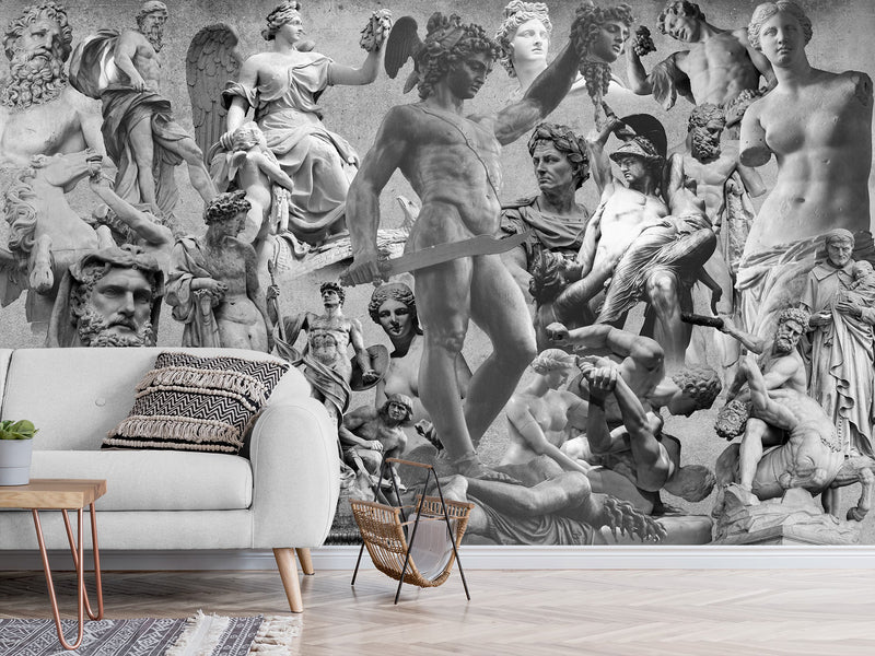 Unique Vintage Design – Traditional Full-Wall Wallpaper "Beauty and Power of Antiquity", Perfect for Bedroom or Living Room