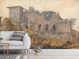Peel and Stick Wallpaper John Warwick Smith Art – In the Camp Vaccinio at Rome – Living Room & Bedroom Wall Mural