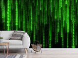 Wall mural Peel and Stick Vinyl “Matrix code" Wallpaper for For Home decor, Bedroom, Playroom