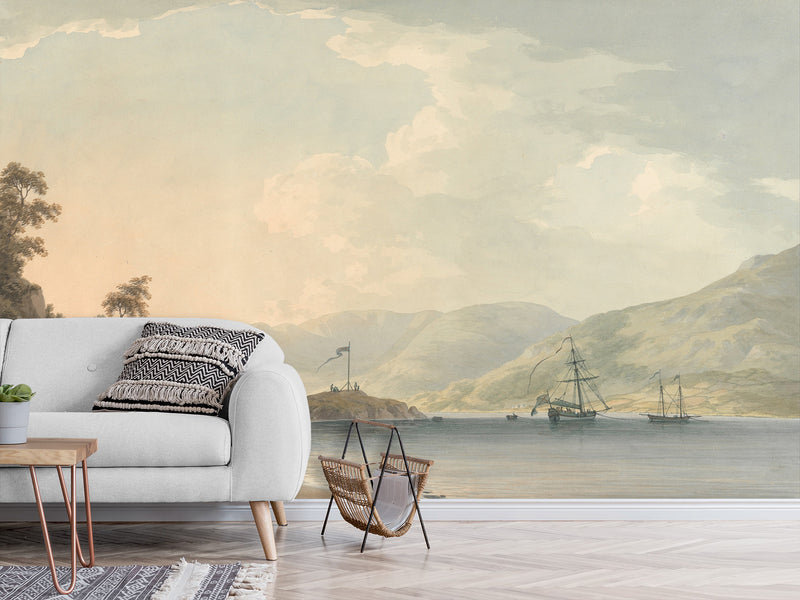 Wall mural in the living room, Traditional wallpaper with John Warwick Smith - Approach to Belle Grange Park