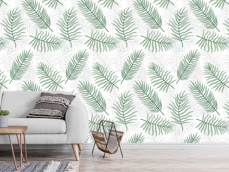 Traditional Wall Murals "Palm Leaves On White Background"  Unique Print For Bedroom  Living Room Kids Room🌿