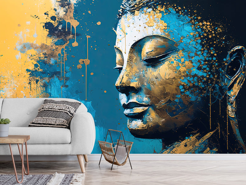 Wall Print Non-Woven Wall Murals With Design Photo Wallpaper "Buddha" For Room, Bedroom, Living Room Decor