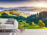 Self-Adhesive Eco Wallpaper For Bedroom, Living Room "Beauty Of The Carpathian Mountains"