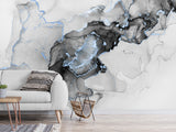 Non-Woven Wall Wallpaper For Office, Art Design For Bedroom, Abstraction Mural "Black And White Haze"