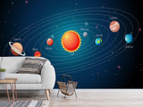 Peel And Stick Full Wall Mural – Solar System Journey Through The Planets For Office, Bedroom, Or Kids’ Room