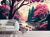 Art Print Non-Woven Wall Mural "Spring Landscape" for Living Room, Kids Room, Decor for Office, Bedroom 🌸