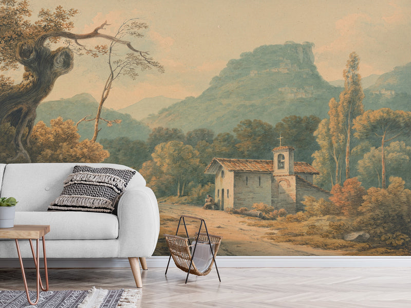 Non-Wowen Wallpaper John Warwick Smith-The Hermitage at Frascati Vintage Style Photo Wallpaper For Living Room And Bedroom