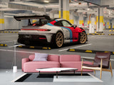 Non-Woven Wallpaper Mural Full Wall Mural – Porsche GT3 RS Sports Car Wallpaper For Gym Or Office Decor