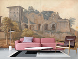 Peel and Stick Wallpaper John Warwick Smith Art – In the Camp Vaccinio at Rome – Living Room & Bedroom Wall Mural