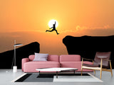 Peel and Stick Wallpaper Leap Over the Abyss – A Test of Courage Wallpaper for Bedroom or Living Room