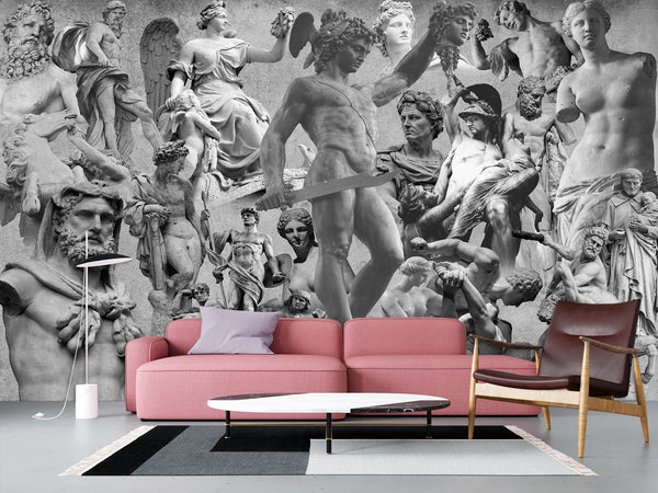 Unique Vintage Design – Traditional Full-Wall Wallpaper "Beauty and Power of Antiquity", Perfect for Bedroom or Living Room
