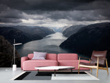 Non-Woven Mural Nature-Inspired Fjord Wallpaper – Scenic Wall Mural For Bedroom Or Living Room