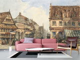 Self-Adhesive Wall Mural Full Wall Accent Wallpaper for Living Room or Bedroom Design William Wyld – A Street In Hanover, Germany