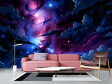 Self-Adhesive Wall Mural Interesting Universe Design For Living Room Bedroom "Cosmic Storm Of Light"✨