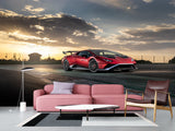 Non-Woven Mural Wallpaper For Gym Or Room – "Sports Car: Power And Nature", Decor For Bedroom