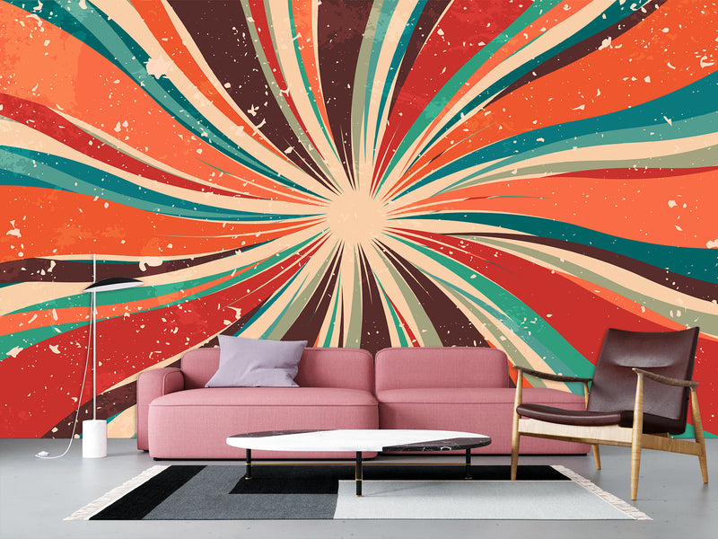 Non-Woven Full Wall Photo Wallpaper Art Design For Living Room, Workspace - Abstract Retro Dirty Grunge