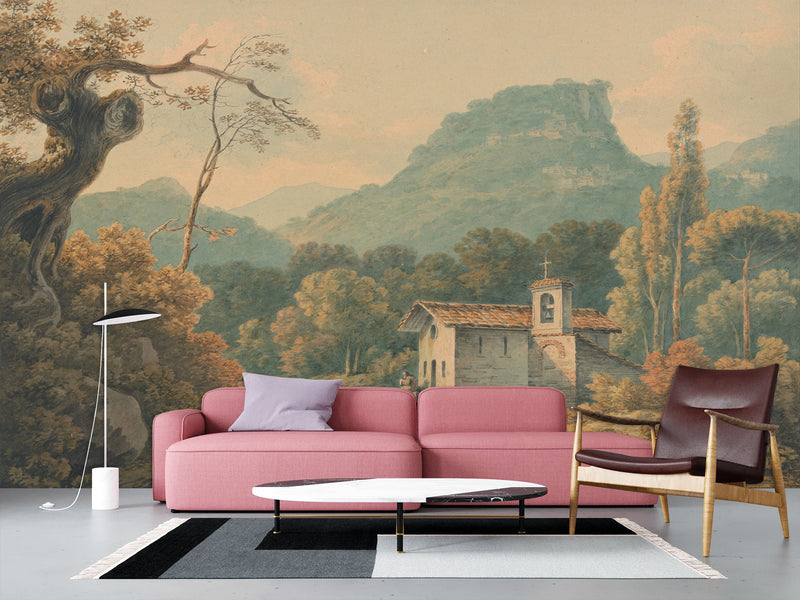 Non-Wowen Wallpaper John Warwick Smith-The Hermitage at Frascati Vintage Style Photo Wallpaper For Living Room And Bedroom