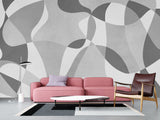 Beige Mural In Calm Tones Wall Print Peel And Stick Wallpaper Art Print "Chaotic Lines" For Bedroom, Living Room, Home Desing 🌀