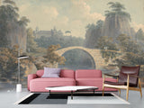 Self-Adhesive Wallpaper John Warwick Smith - River Landscape with a Single Arched Bridge