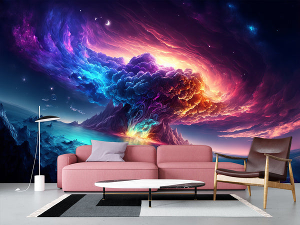 Non-Woven Photo Wallpaper "Big Splash Of The Universe", Art Print For Bedroom, Living Room, Kids' Room 🌌